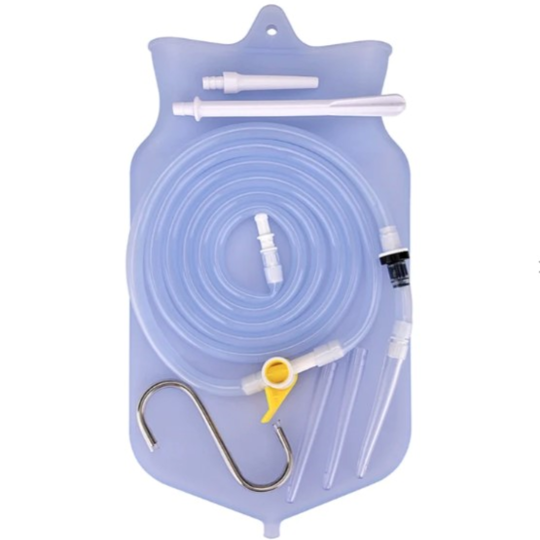 Cosmos Healing Enema Kit | Medical Grade Silicone  | 2 Litre Bag, Hose & Accessories