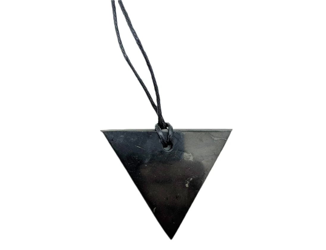 Shungite Triangle Female Necklace | EMF Protection