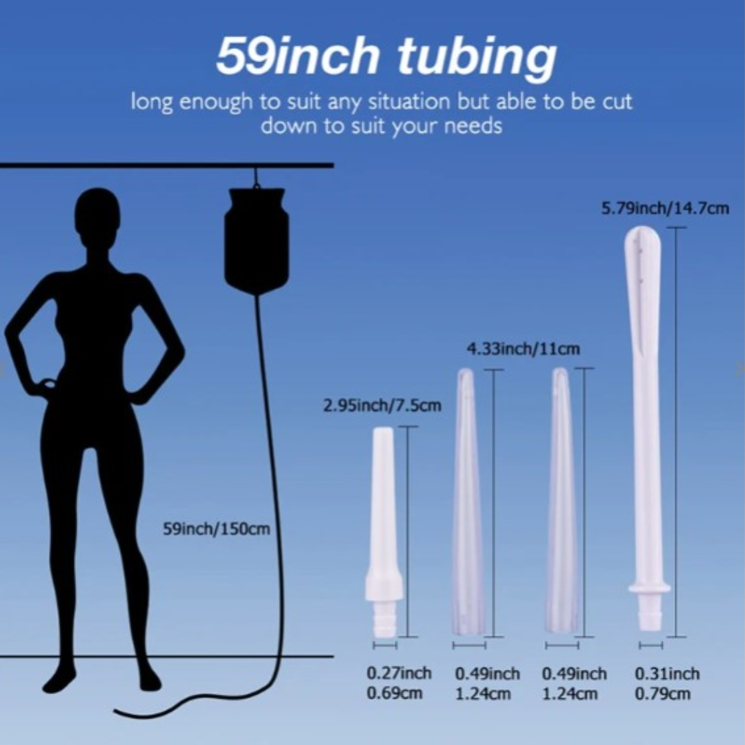 Cosmos Healing Enema Kit | Medical Grade Silicone  | 2 Litre Bag, Hose & Accessories