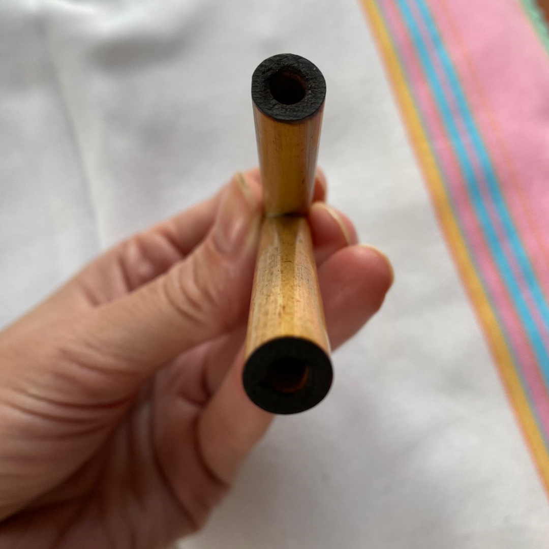 Simple Bamboo Kuripe | Decorated with Burn Marks | From South Africa