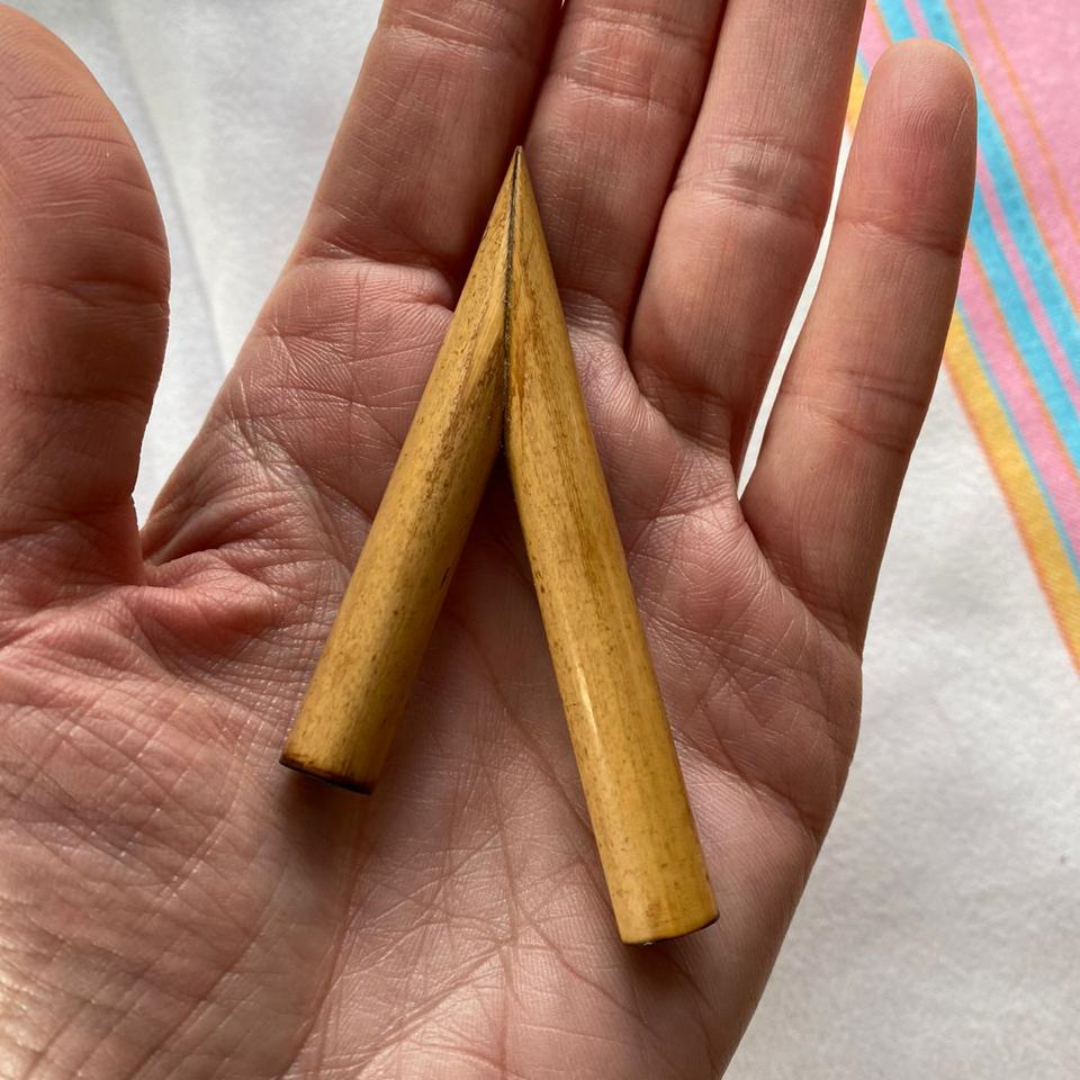 Simple Bamboo Kuripe | Decorated with Burn Marks | From South Africa