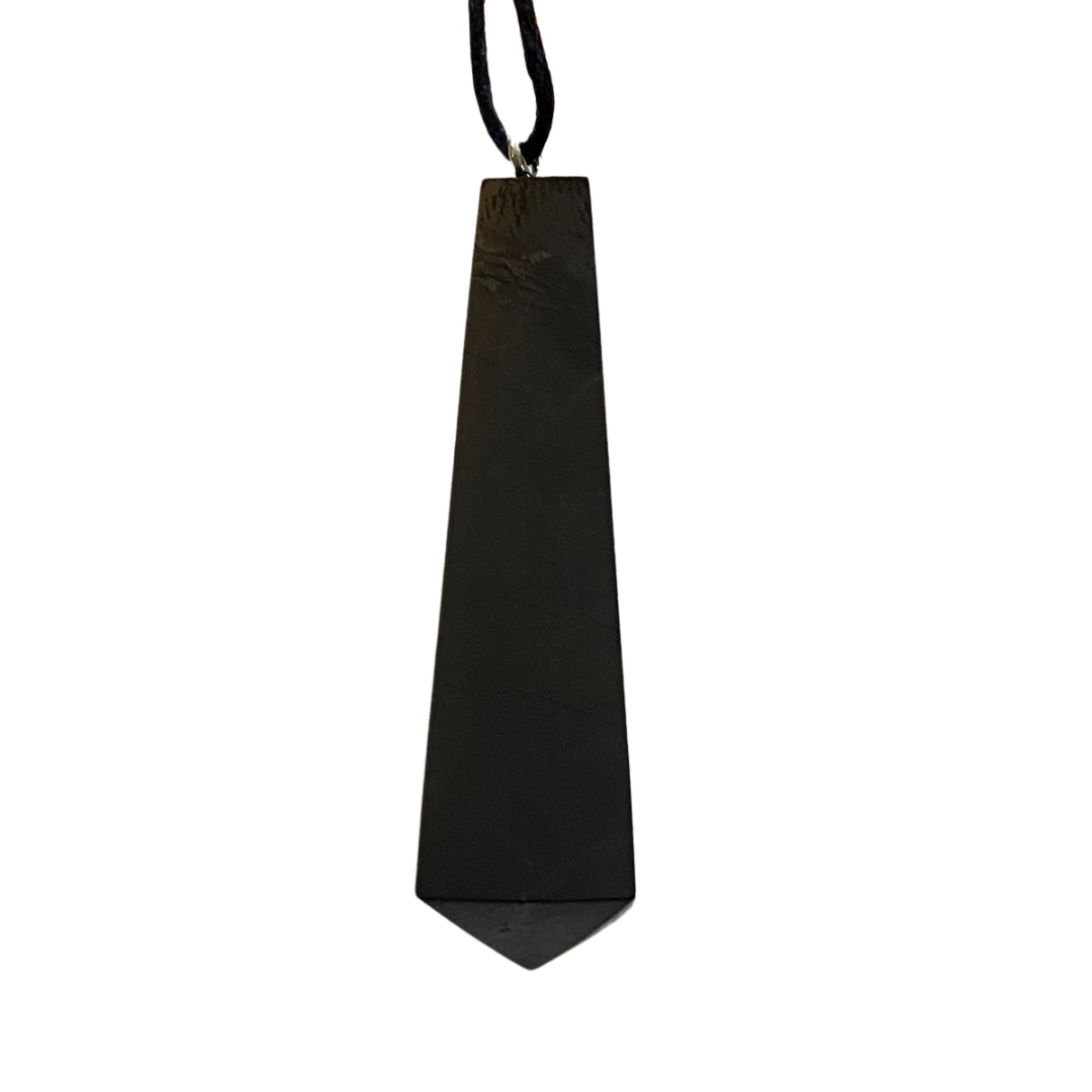 thumbnail interactive-video image 1 of Shungite Pendant Shamrock Necklace – Polished Circle, EMF Protection & Healing Crystal 1 of 5