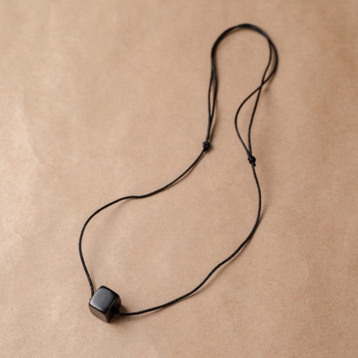 Shungite Cubic Bead Necklace | EMF Protection
