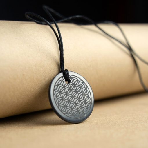 Shungite Flower of Life Necklace | EMF Protection