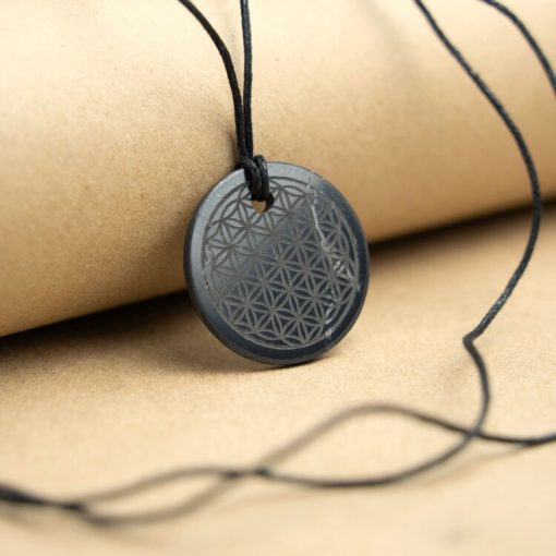 Shungite Flower of Life Necklace | EMF Protection