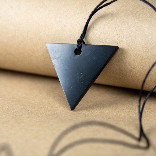 Shungite Triangle Female Necklace | EMF Protection