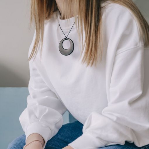 Shungite Double Circle Necklace | EMF Protection