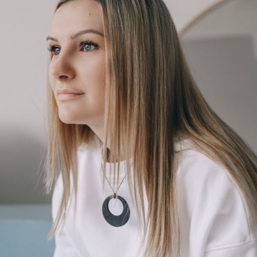 Shungite Double Circle Necklace | EMF Protection