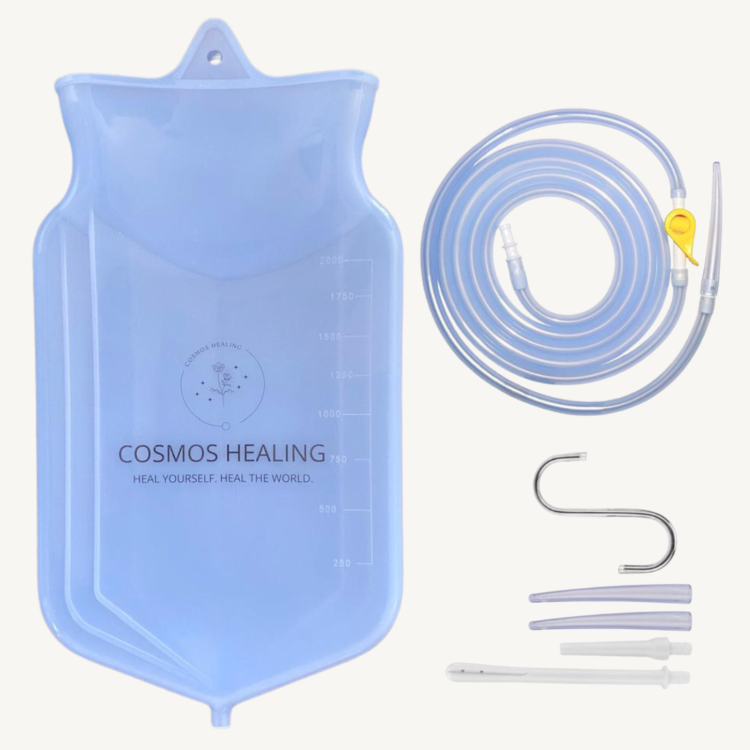 Cosmos Healing Premium Enema Kit | Medical Grade Silicone  | 2 Litre Bag, Hose & Accessories