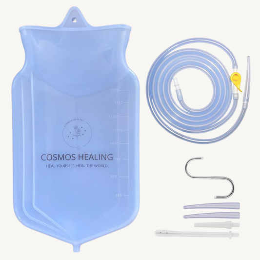 Cosmos Healing Premium Enema Kit | Medical Grade Silicone  | 2 Litre Bag, Hose & Accessories