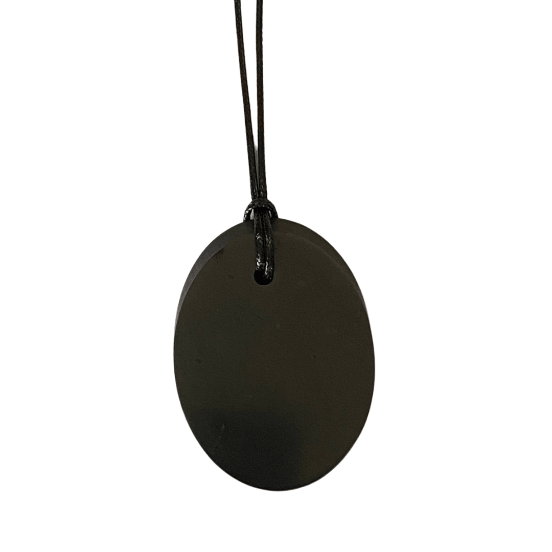 Karelian Shungite Oval Necklace | EMF Protection - Cosmos Healing