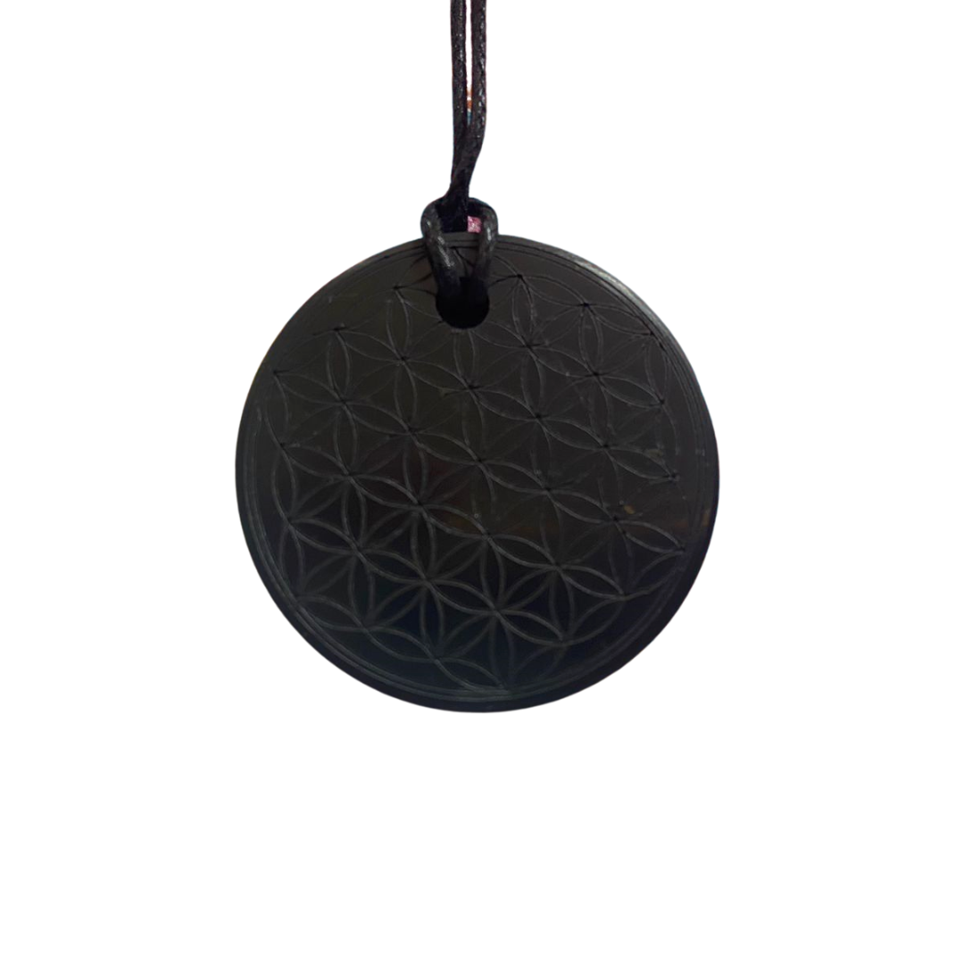 Karelian Shungite Flower of Life Necklace | EMF Protection - Cosmos Healing