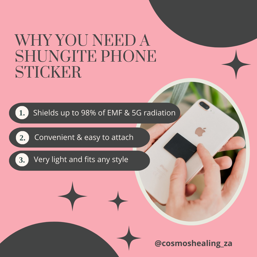 Karelian Shungite Rectangular Phone Sticker | EMF Protection - Cosmos Healing