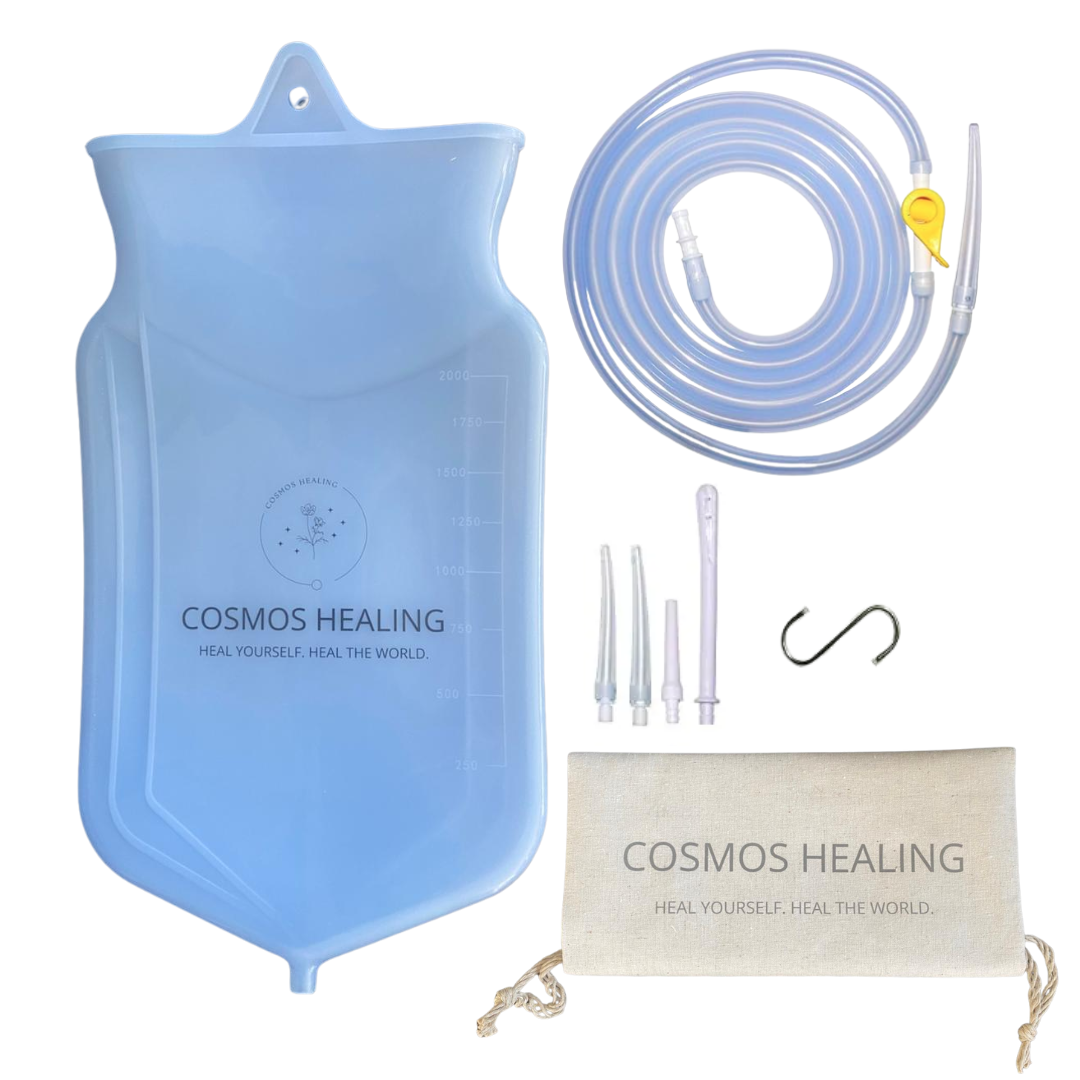 Cosmos Healing Enema Kit | Medical Grade Silicone  | 2 Litre Bag, Hose & Accessories
