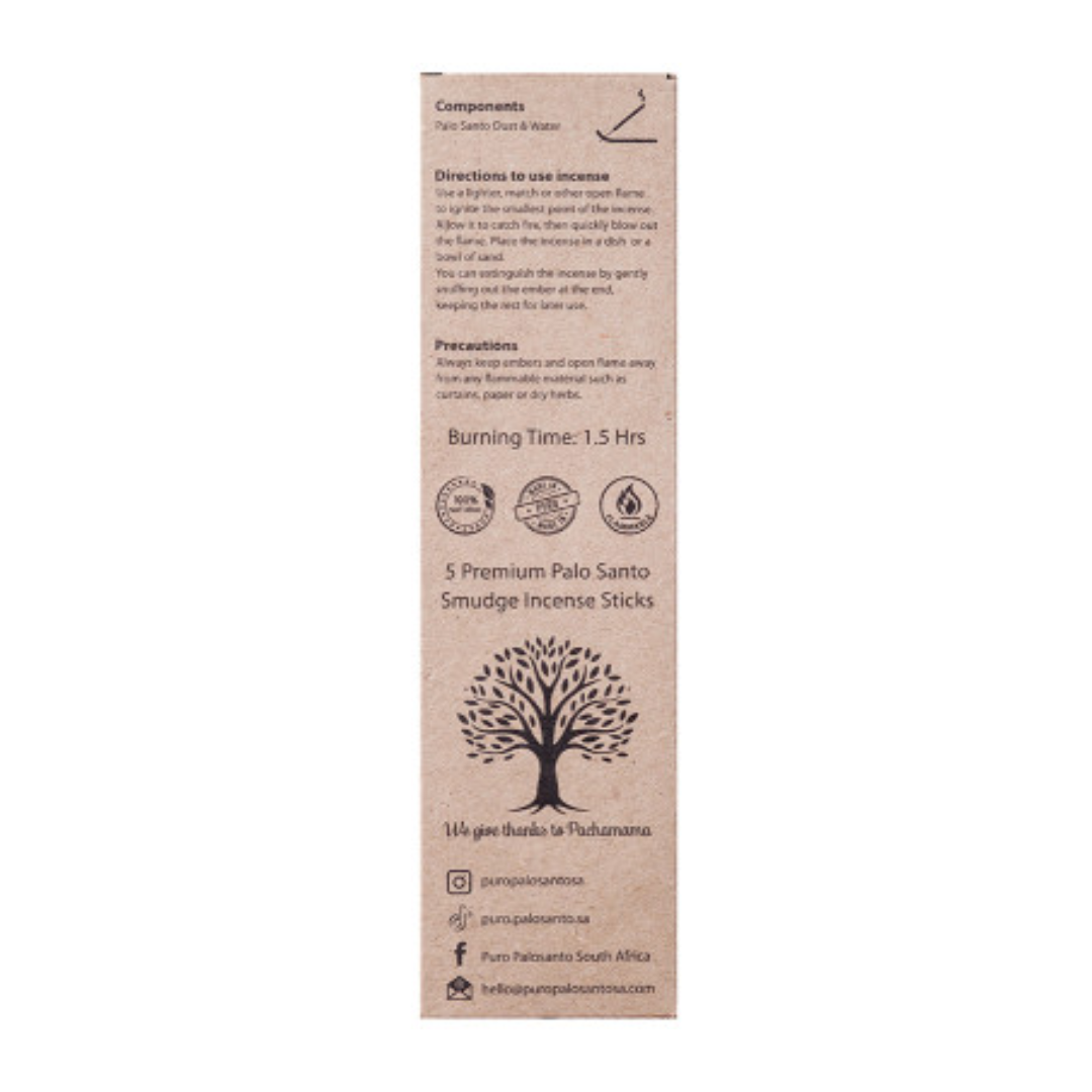 Puro Palo Santo Handmade Smudge Incense Sticks (Pack of 5)